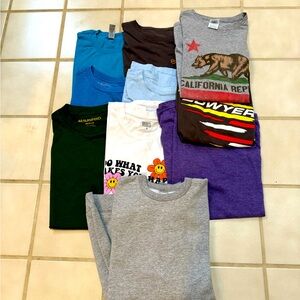 Lot of 10 size medium. 9 tshirts and one sweatshirt. NASCAR, California, etc.